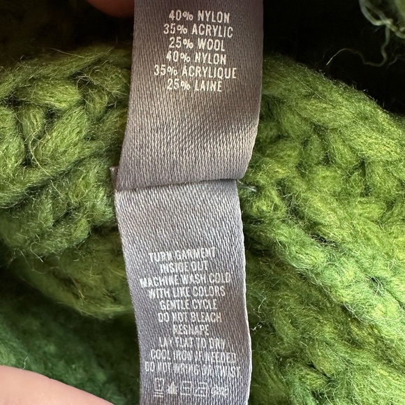 Aerie Green Cableknit Mock Neck Sweater Size XS Chunky Oversized - Picture 3 of 4